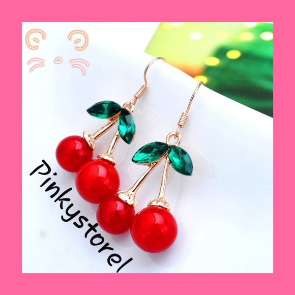 Jewelry - 🍒Crystal Cherry Earrings 🍒